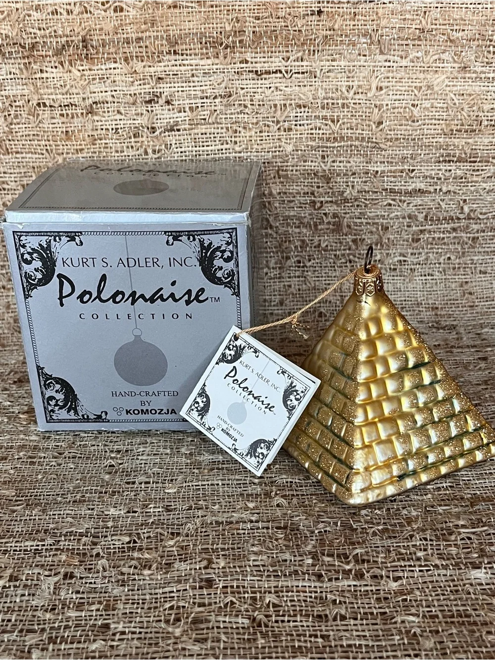 Polonaise Gold Pyramid Holiday Ornament